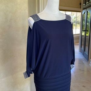 Midnight, navy blue mini dress